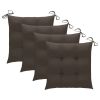 Dining Chairs 4 pcs with Taupe Cushions Solid Teak Wood