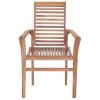 Dining Chairs 4 pcs with Taupe Cushions Solid Teak Wood