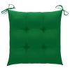 Dining Chairs 4 pcs with Green Cushions Solid Teak Wood