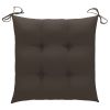 Dining Chairs 4 pcs with Taupe Cushions Solid Teak Wood