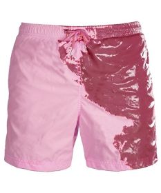 Discoloration In Water  Beach Sports Fitness Shorts  Quick-Drying Swimming Trunks  Temperature Change (Option: Gradient pink-L)