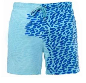 Discoloration In Water  Beach Sports Fitness Shorts  Quick-Drying Swimming Trunks  Temperature Change (Option: Speckled blue-S)