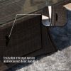 Aluminum Outdoor Dining Table Wicker Patio Gas Fire Pit Table in Brown (Table Only)