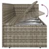 5 Piece Patio Lounge Set with Cushions Gray Poly Rattan